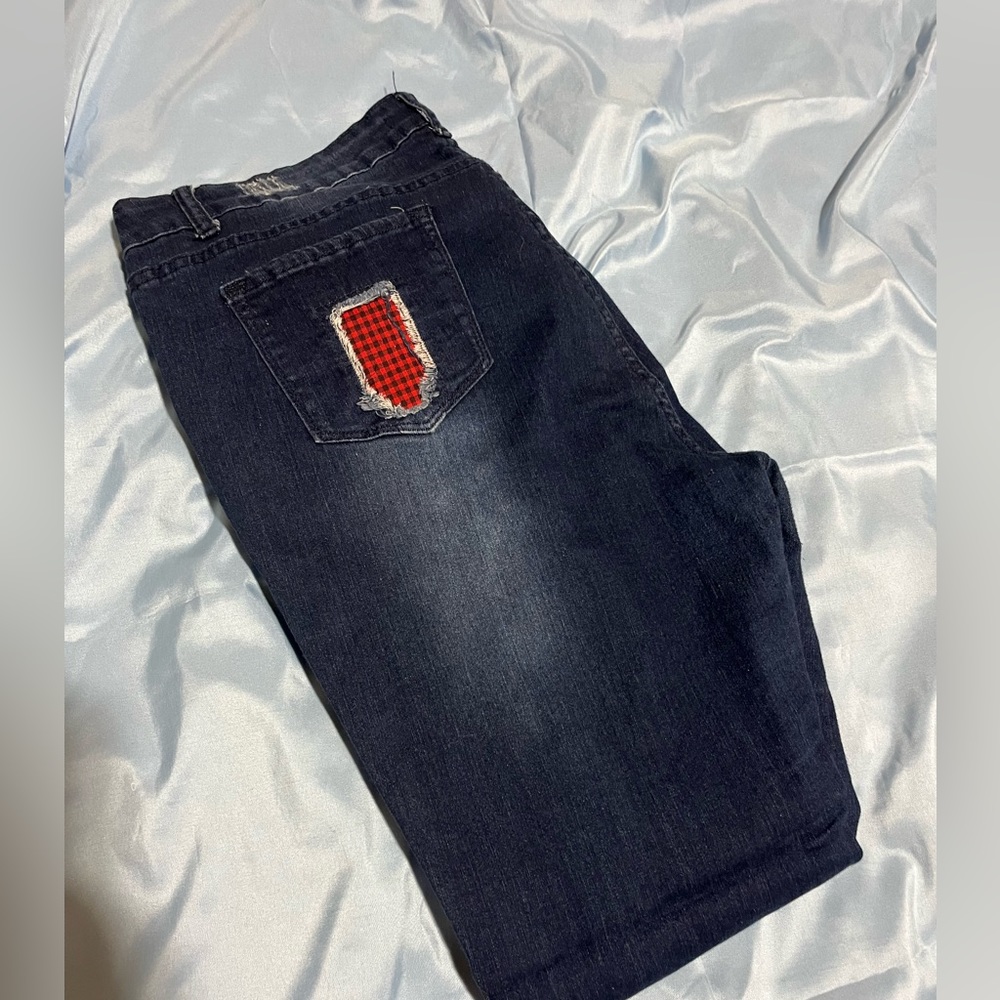 Patchwork skinny jeans